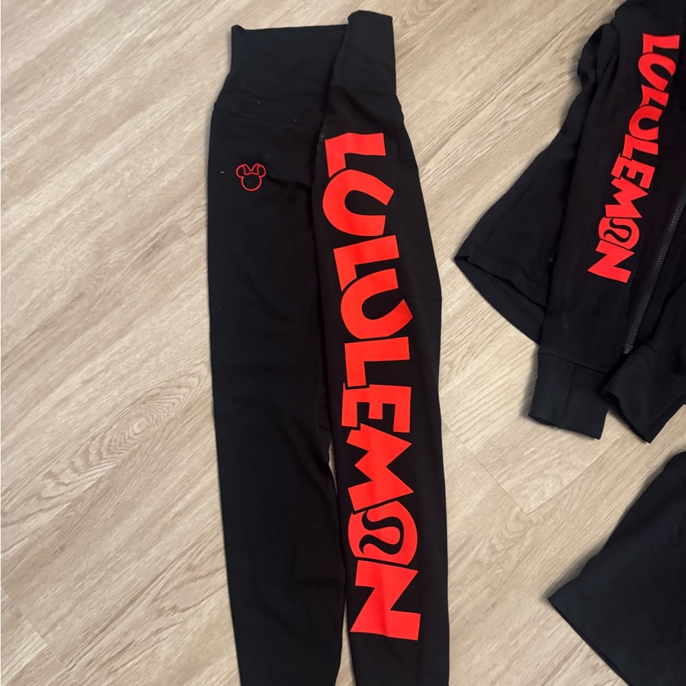 Lululemon Disney Black and Red Leggings